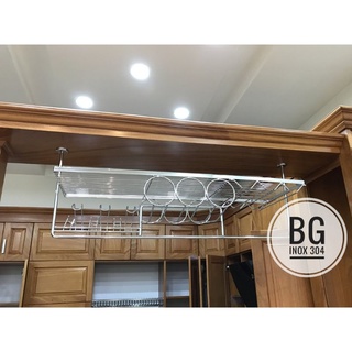 Giá treo ly rượu cốc quầy bar inox nhập khẩu