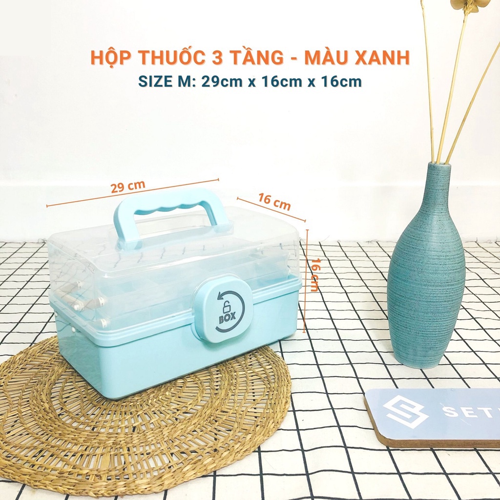 HỘP ĐỰNG THUỐC VẬT TƯ Y TẾ 3 TẦNG 7L và 12L NHỰA ABS SIÊU AN TOÀN TIỆN LỢI( BẢO HÀNH 1 NĂM )