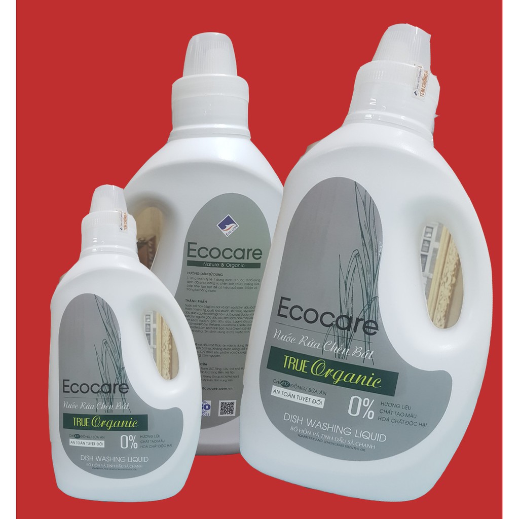 Chuyên sỉ lẻ Nước rửa chén hữu cơ Bồ Hòn Ecocare tinh dầu Sả Chanh size 2 lit thương hiệu Ecocare