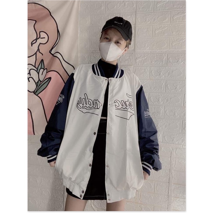 [ HÌNH THẬT 100% ] Áo Khoác Dù Unisex Nam Nữ Bomber Form Rộng In Chữ Siêu Chất Cực Hot