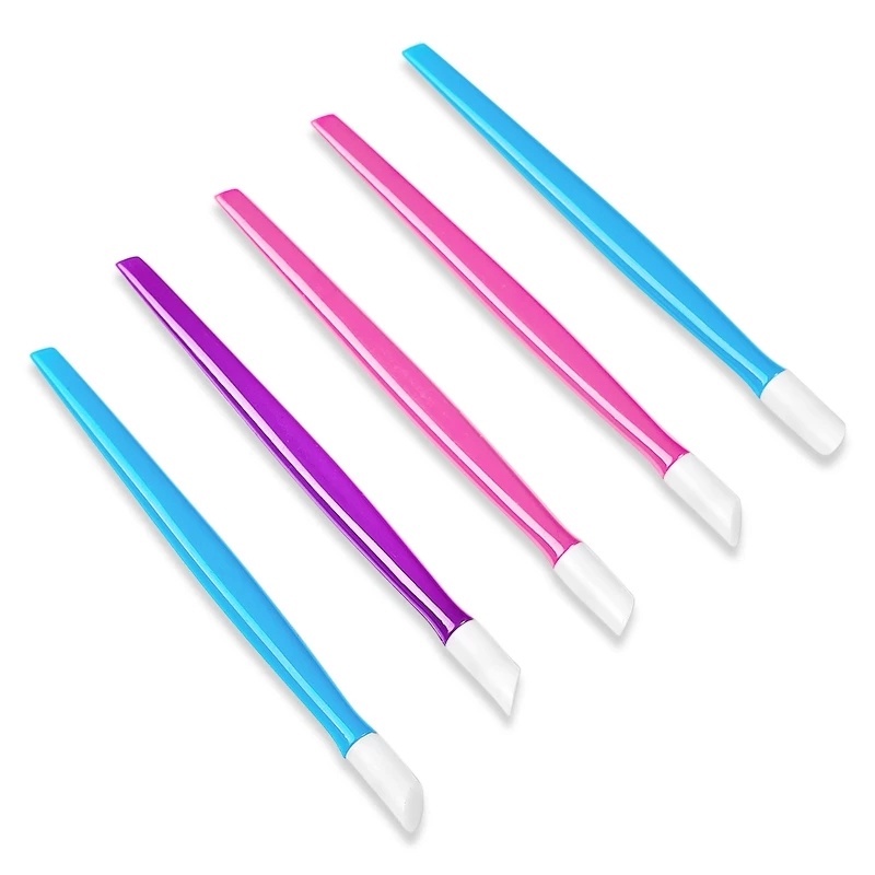 1 Cây Đẩy Sơn Móng Tay Bằng Cao Su Mềm Hai Đầu Màu Sắc Ngẫu Nhiên