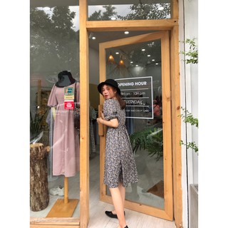 ĐẦM LỤA HOA CỘT NƠ 2 BÊN+ẢNH CHỤP THẬT SP