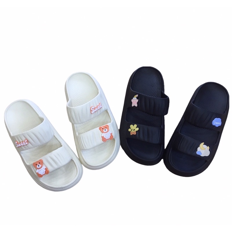 Dép Lê Nữ, Dép Nữ 2 Quai Ngang dán sticker đáng yêu, đế chống trơn trượt dễ phối đồ