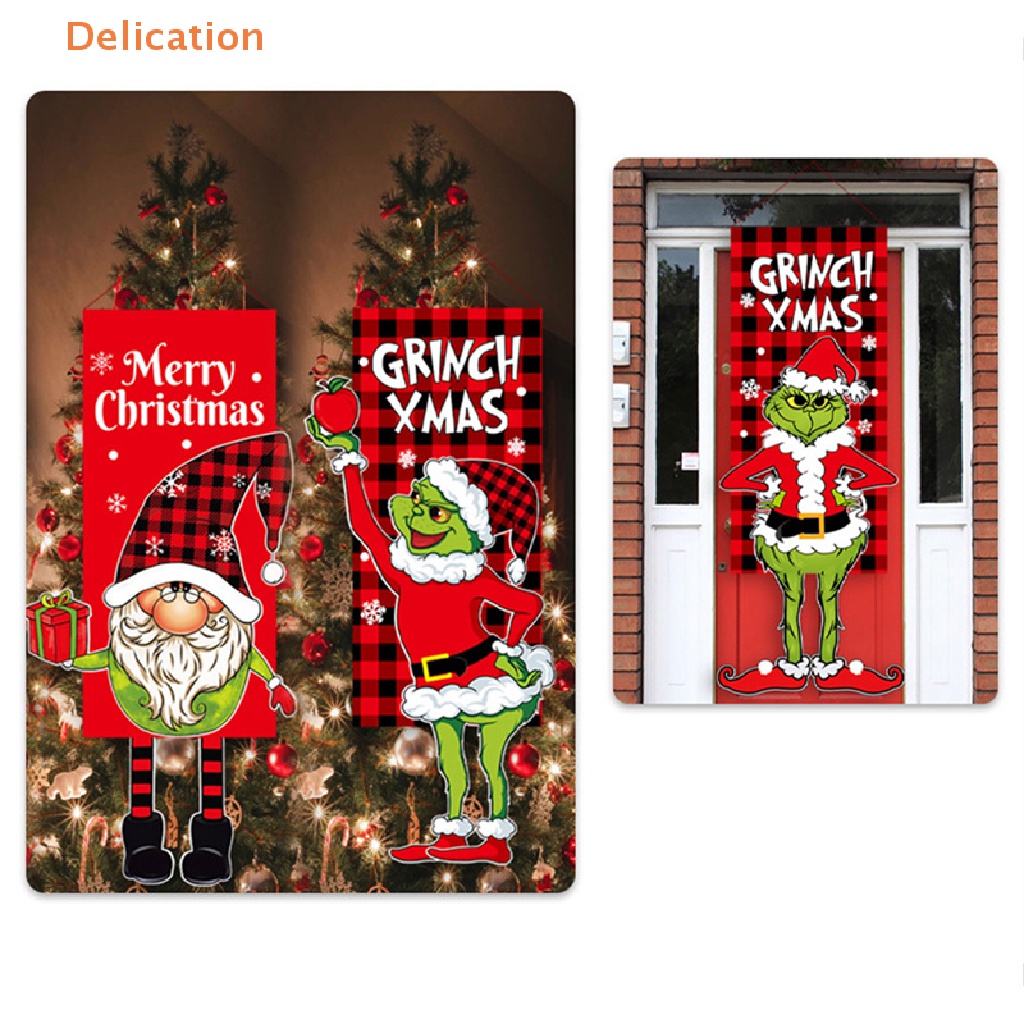 [Delication] New Christmas Hanging Flag Xmas Pendant Merry Christmas Decoration For Home Window Door New Year Ornament