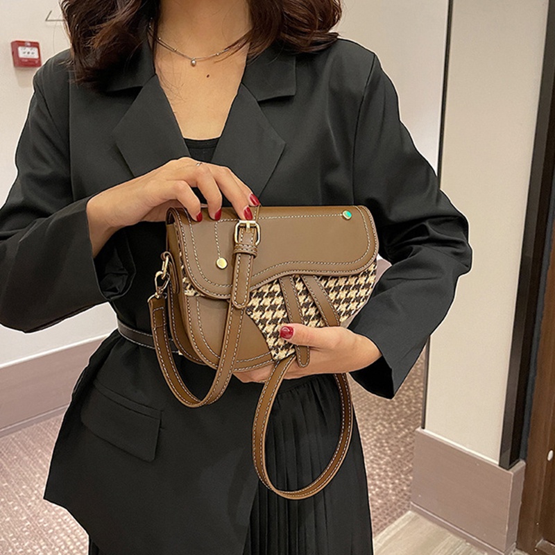 Túi đeo vai Ielgy họa tiết nanh sói kiểu Pháp cổ điển thời trang cho nữ