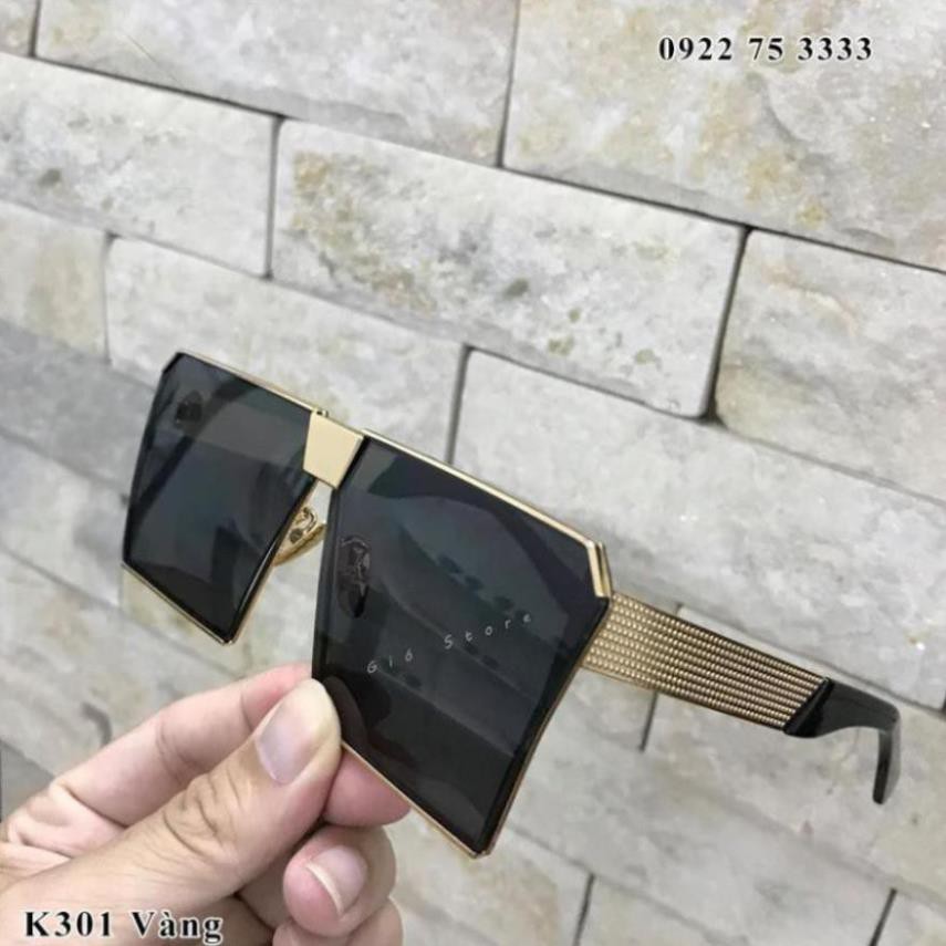 Kính Mát Nam Gọng Vuông Kim Loại - Kính Râm Nam Nữ Cao Cấp Tặng Hộp K301 trangmoon106