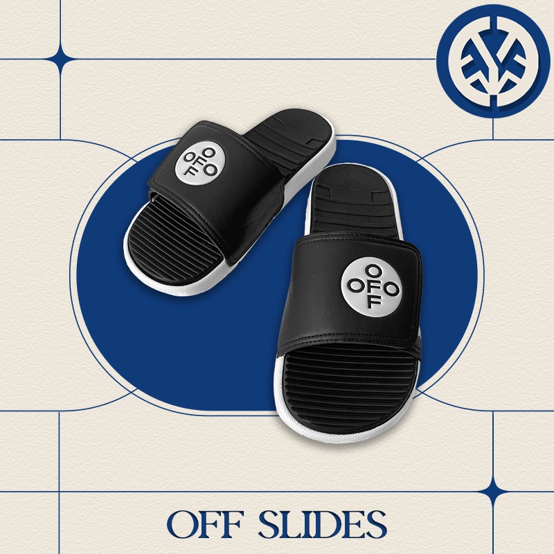 Dép Quai Ngang Đen/Trắng - OFF Slides