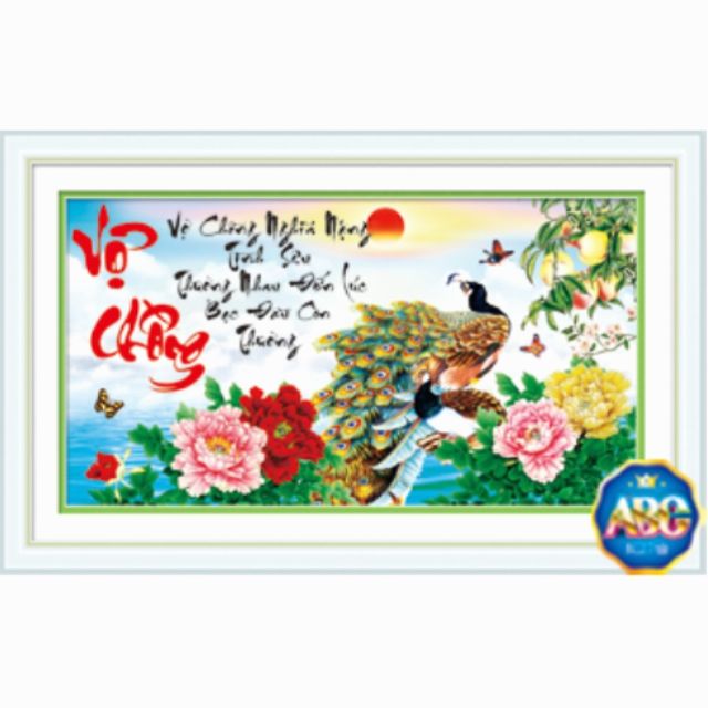 Tranh đính đá vợ chồng Df369(90x50cm)