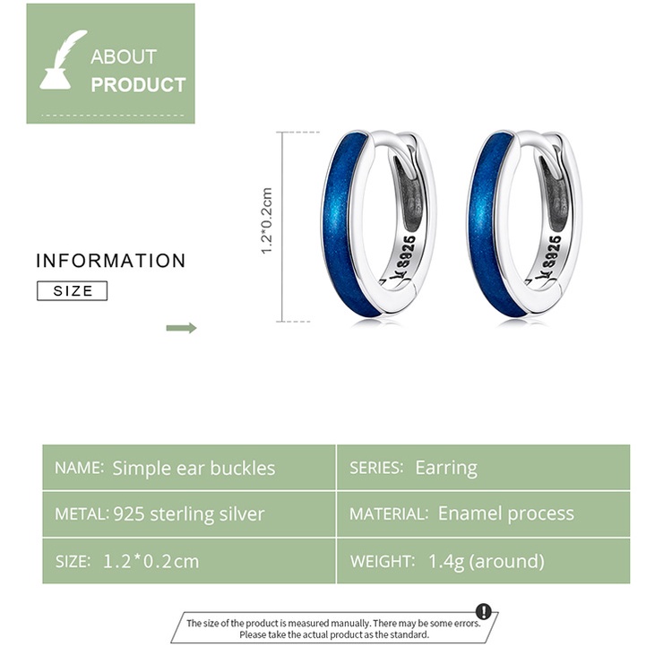 Đôi khuyên tai BAMOER SCE1360 bạc 925 kiểu dáng độc đáo thời trang cho nữ