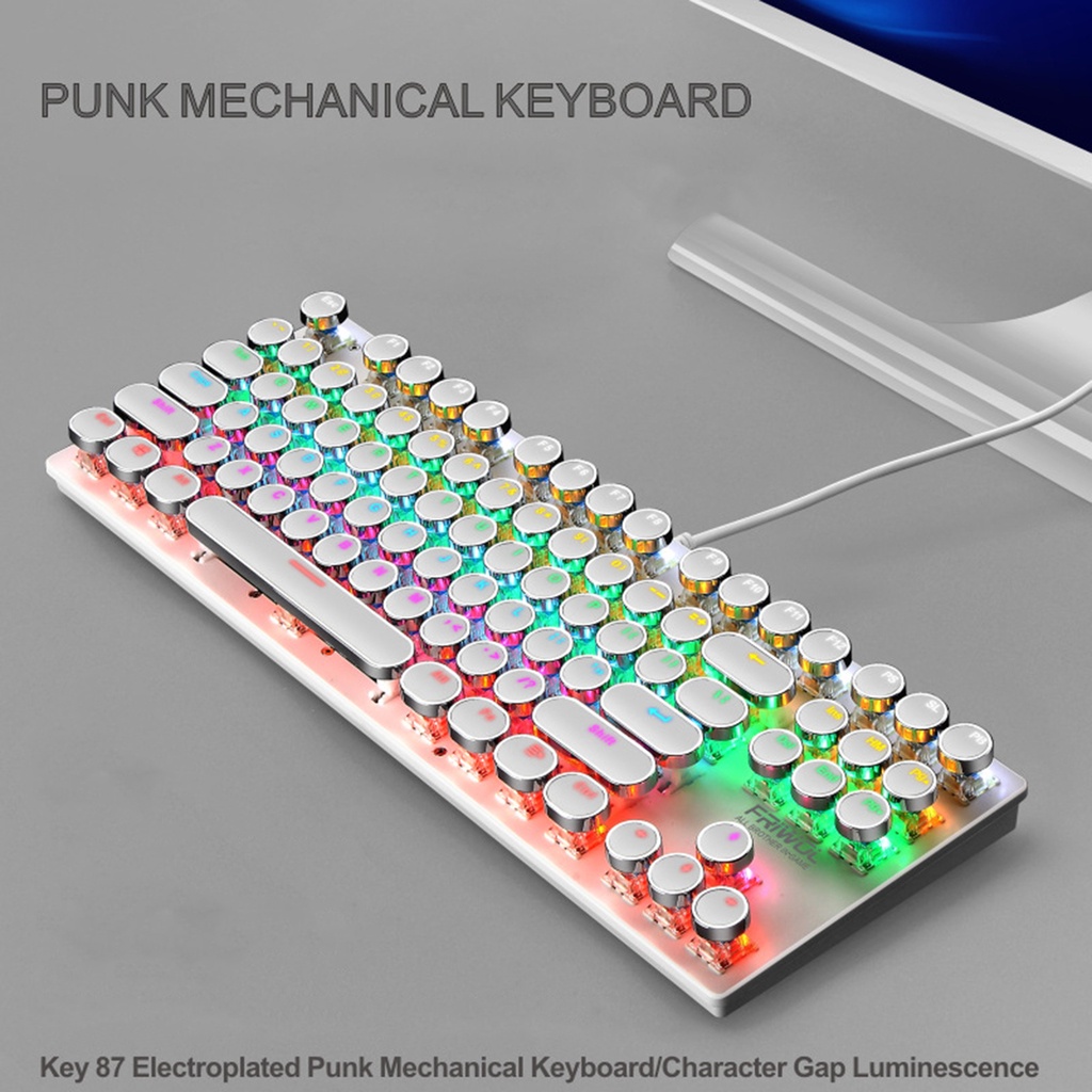 Bàn Phím Cơ Chơi Game 87 Phím RGB Có Đèn LED Nền Dành Cho Windows PC
