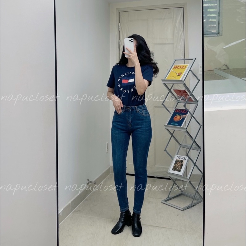 Quần jeans skinny dài 93cm trơn