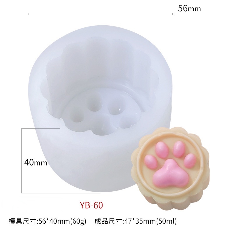 Khuôn Silicon Làm Nến Thơm Xà Phòng Hình Dấu Chân Thỏ Hoạt Hình DIY