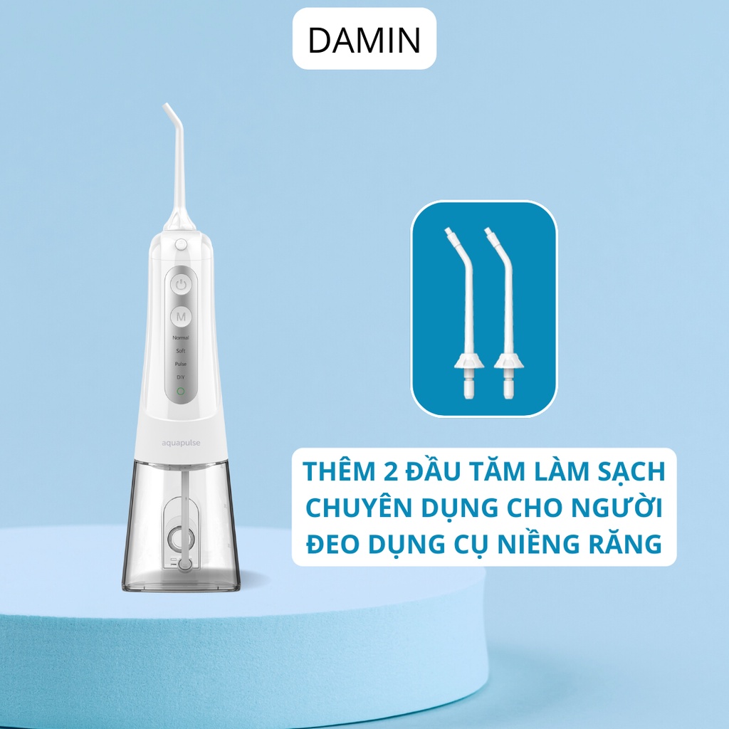 Máy tăm nước cho người niềng răng Aquapulse A800 (Combo máy + 2 đầu tăm răng niềng)