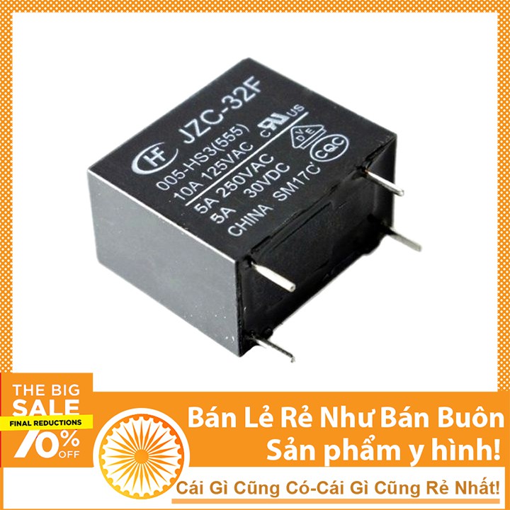 Relay JZC HF32F-005-HS3 5V 5A 4 Chân