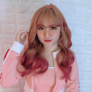 [TẶNG KÈM LƯỚI LƯỢC] Cả đầu xoăn lửng phối 2 màu vàng hồng