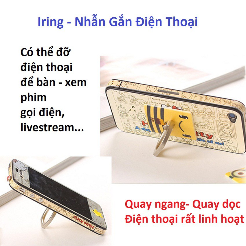 [Rẻ Vô Địch] Đế chống lưng, Iring gắn sau lưng, Pocsocket đa năng kẹp tay cầm điện thoại chống trơn trượt hình dễ thương