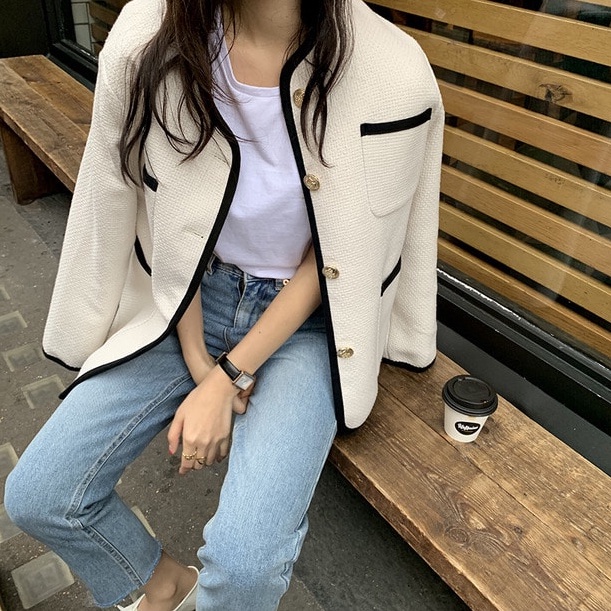Áo khoác cardigan nữ tay dài dáng rộng thanh lịch thời trang 46483