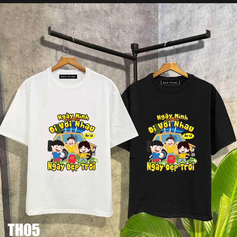 áo thun nhóm team unisex tay lỡ đi với nhau là ngày đẹp trời cotton co giản thoải mái