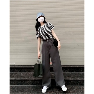 Áo thun kẻ ngang cộc tay( Ảnh thật)