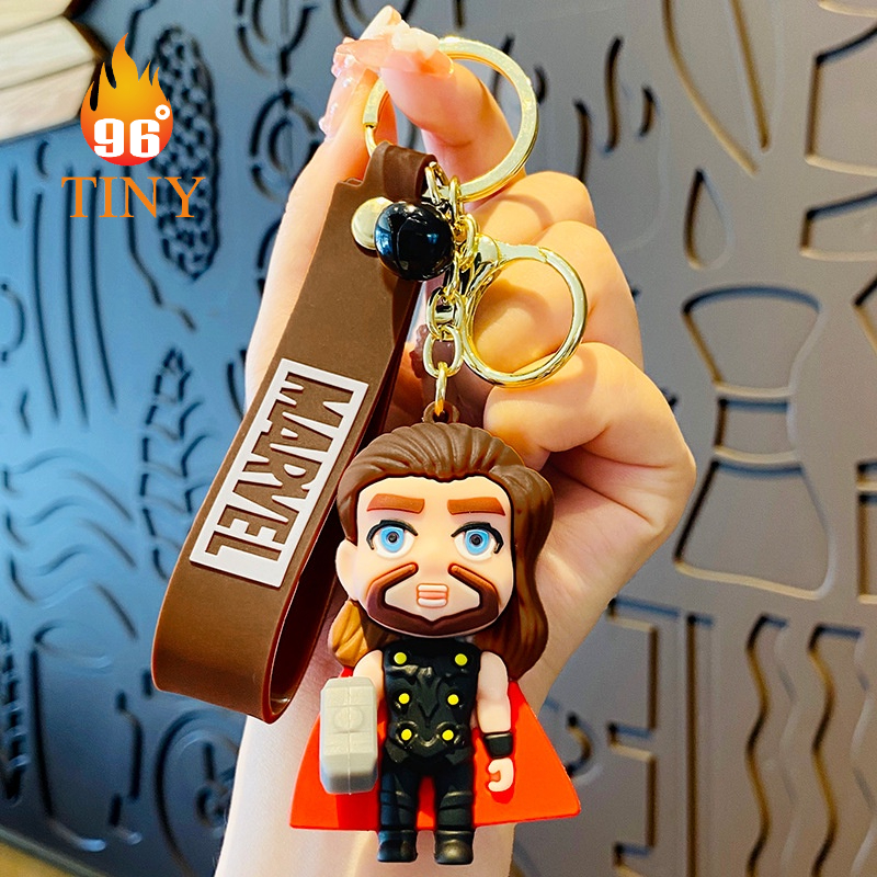 Móc khóa biệt đội siêu anh hùng Avengers, Đội trưởng mỹ, người Nhện, Người Sắt, Hulk, Thor treo túi, điện thoại, balo