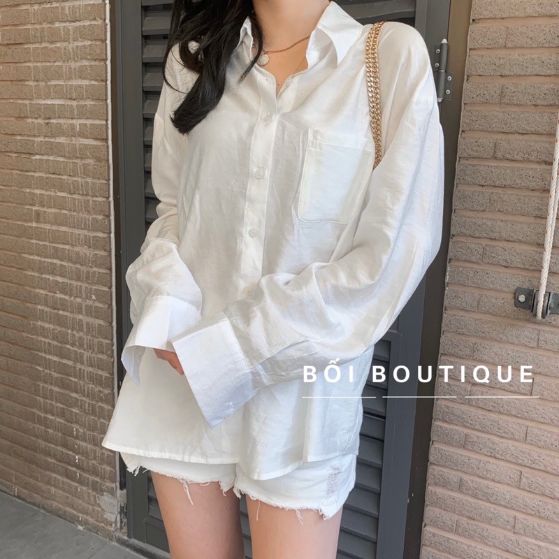 [100% GIỐNG ẢNH] Áo sơ mi cổ bẻ tay dài đơn giản thời trang hè | BigBuy360 - bigbuy360.vn