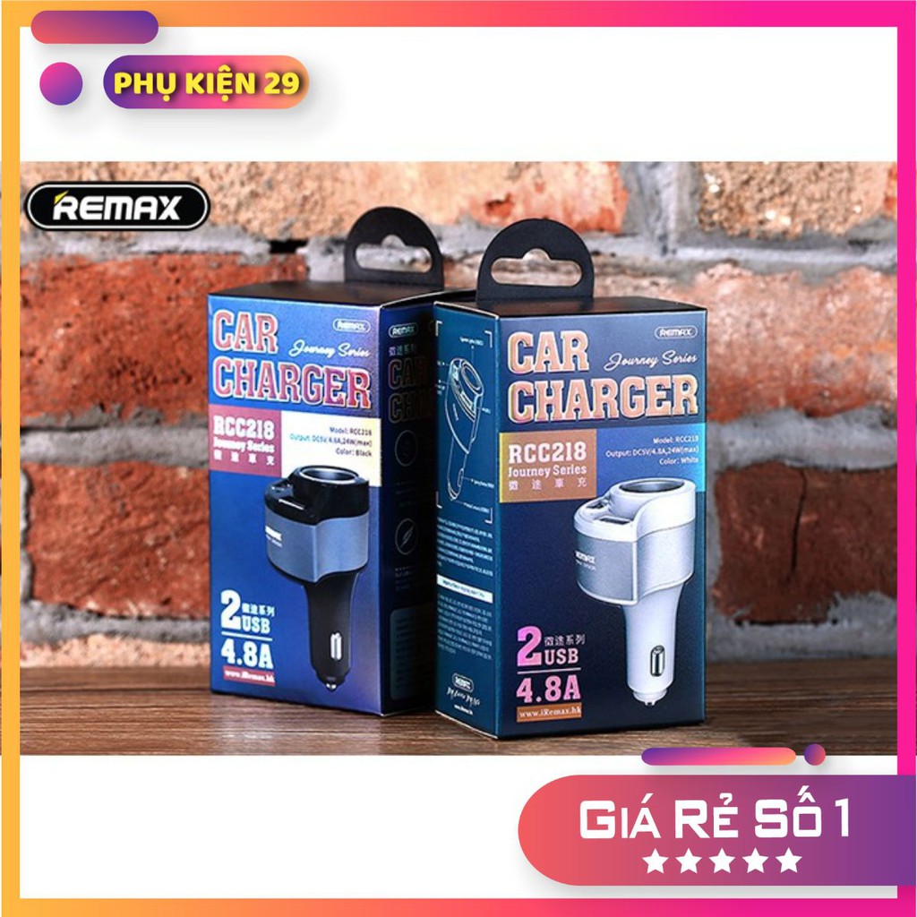 Củ sạc ô tô 2 cổng USB Remax RCC 218 4.8A -Bảo hành 12 tháng Giá tốt nhất shopee