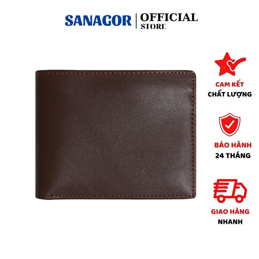 Ví Nam Da Thật Kiểu Ngang Thiết Kế Đơn Giản Tinh Tế Chính Hãng Sanagor | TRONBO