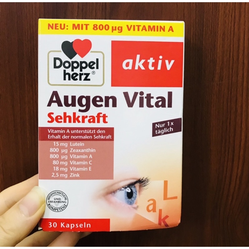 Viên Uống Bổ Mắt Doppelherz Augen Extra Tag + Nacht Đức