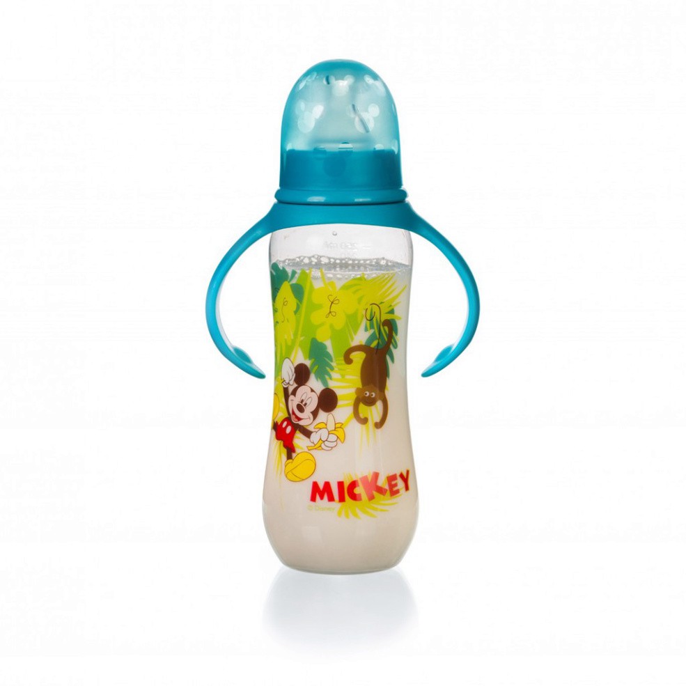 Bình sữa có tay cầm Disney Baby không BPA dành cho bé trên 3 tháng 250ML/8OZ