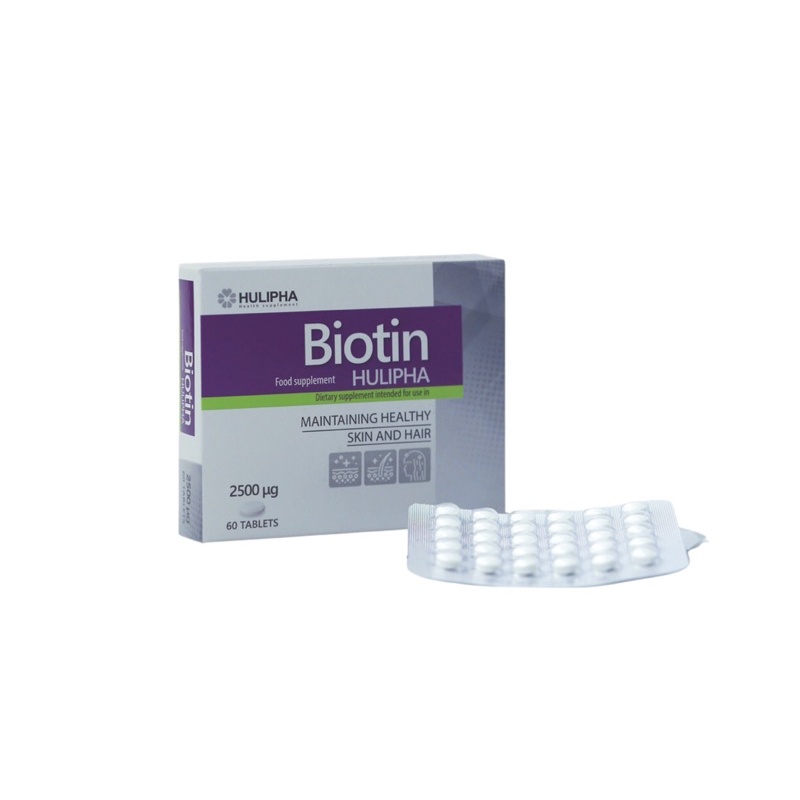 Viên uống BIOTIN Hulipha ( BA LAN) Hộp 60 viên - cho tóc khỏe, da đẹp