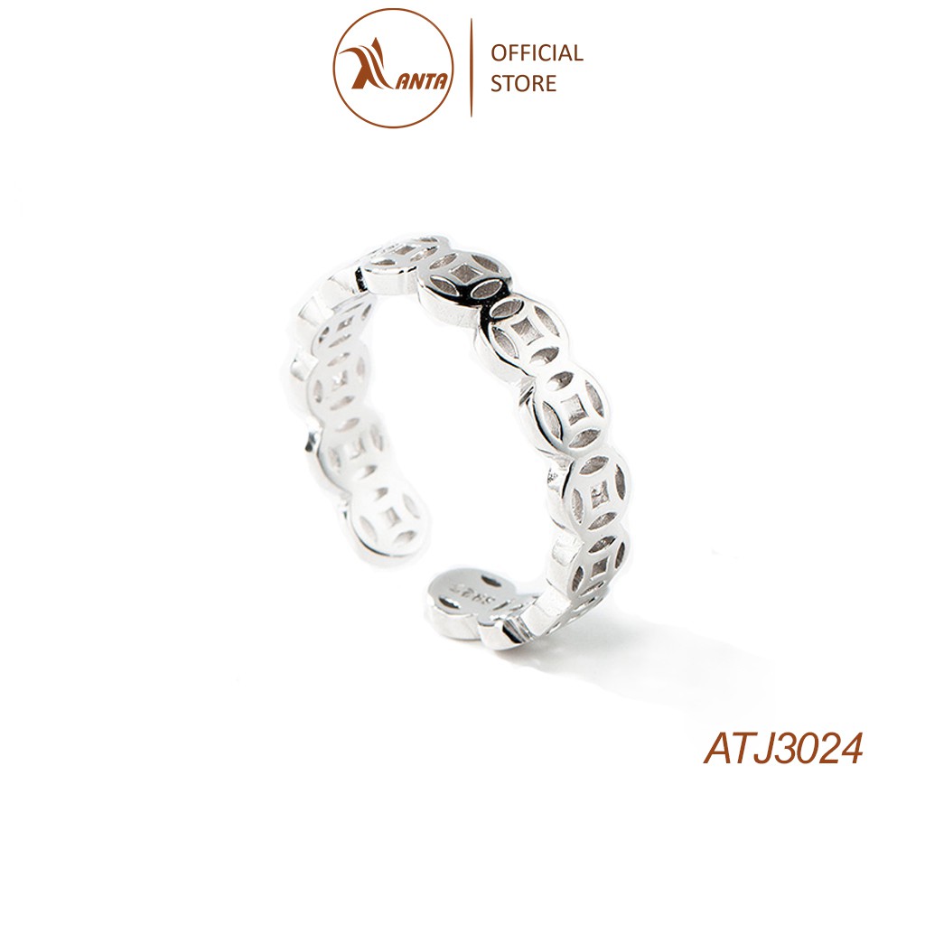 Nhẫn bạc 925 cao cấp Kim tiền bản mỏng, thời trang nữ đẹp - ANTA Jewelry ATJ3024