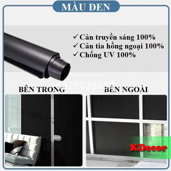 COMBO 2Mét Decal dán kính, phim dán kính chống nắng 1 chiều phản quang khổ 60cm, có sẵn keo