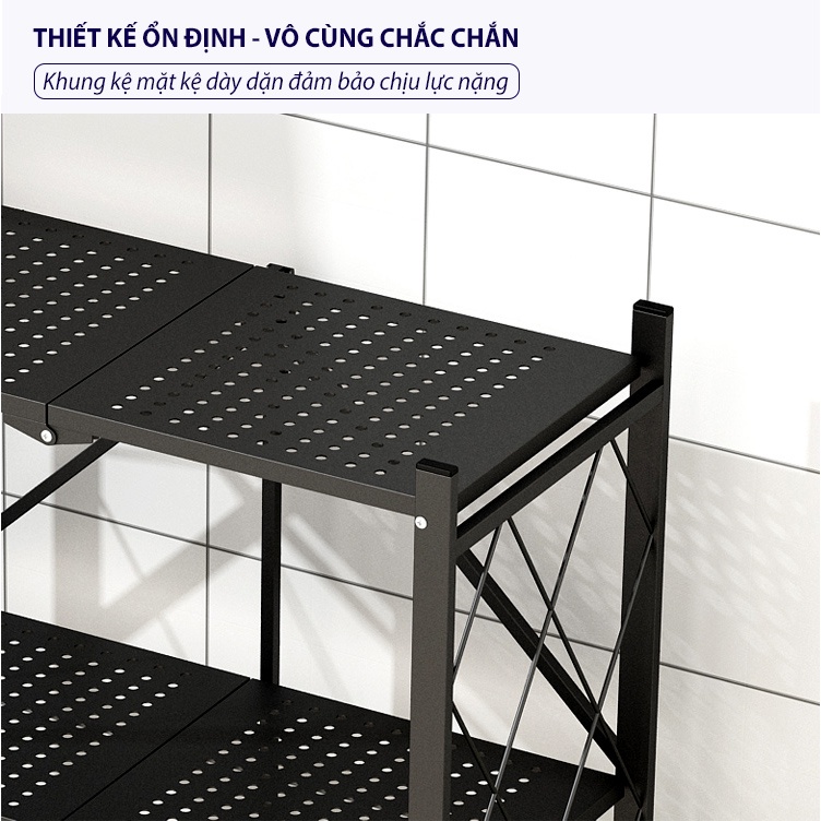 Kệ Sắt Gấp 4 tầng Đa Năng chuyên để đồ nhà bếp (KGNB04)