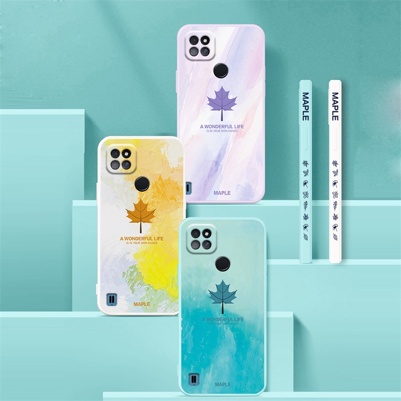 Ốp Điện Thoại Silicon Mềm Hình Lá Phong Cho Realme 8 6 7 PRO 6i 5 5s 5i 7i C20 C21 C21Y C25 C15 C12 C11 C3