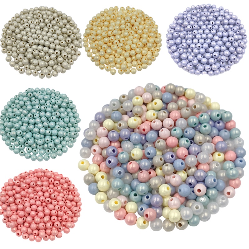 Bộ 100 Hạt Tròn 6mm Màu Sắc Dùng Làm Trang Sức DIY