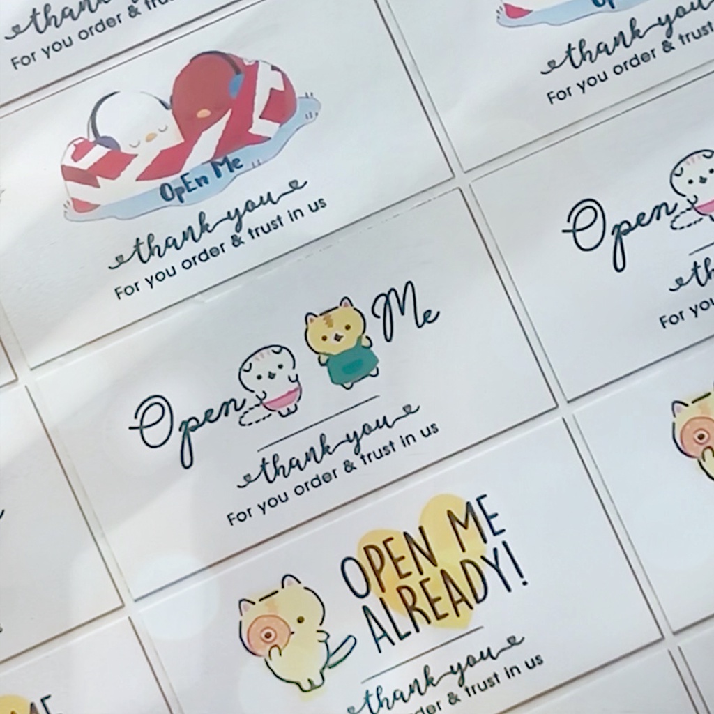 Set Sticker dán hộp - Tem dán niêm phong Thank you  Nhãn đóng gói hàng hóa  DIN Store