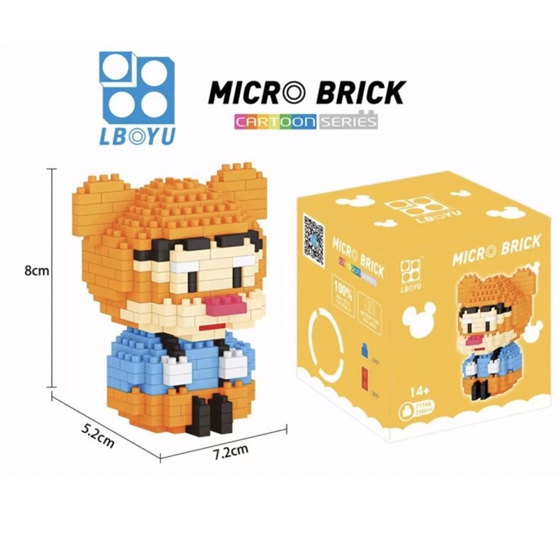 Xếp hình le.go nano 3D động vật hoạt hình vịt donal mickey pooh thỏ hổ cho bé