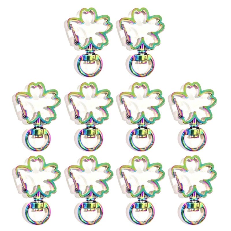 Bộ 10 Móc Khóa Tôm Hùm Bằng Kim Loại Màu Cầu Vồng DIY