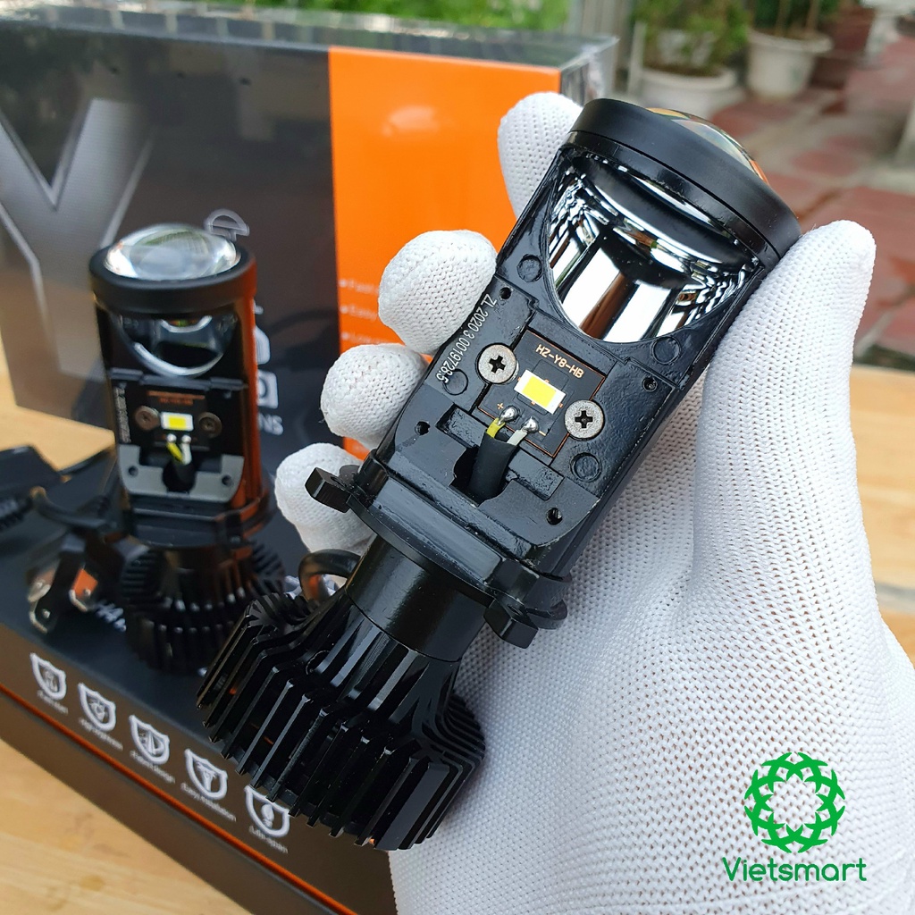 Đèn LED bi cầu mini Y6D 72W 6000K model 2022 chân H4 cho ô tô, xe máy