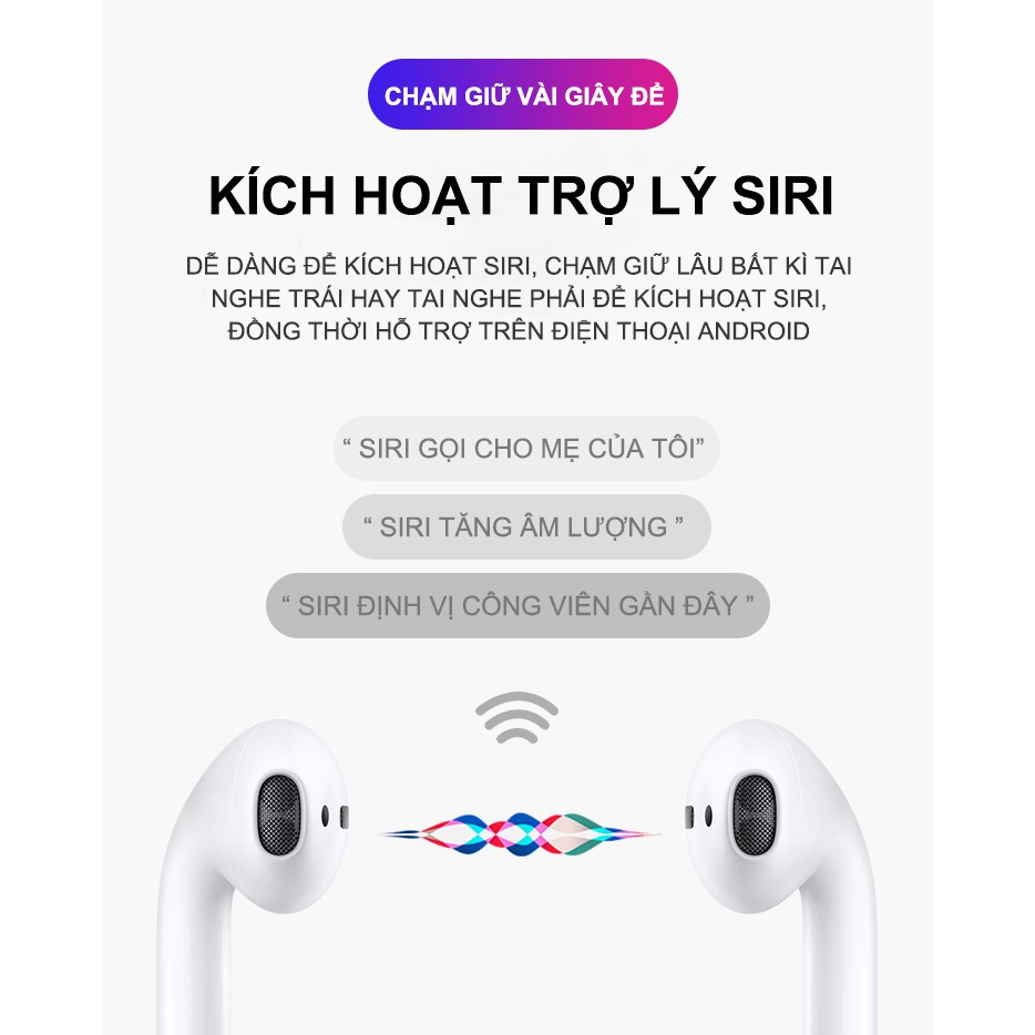 Tai nghe bluetooth không dây Inpods i12 TWS cảm ứng điều khiển cảm biến âm thanh HIFI cho Android iOS CaseAlpha