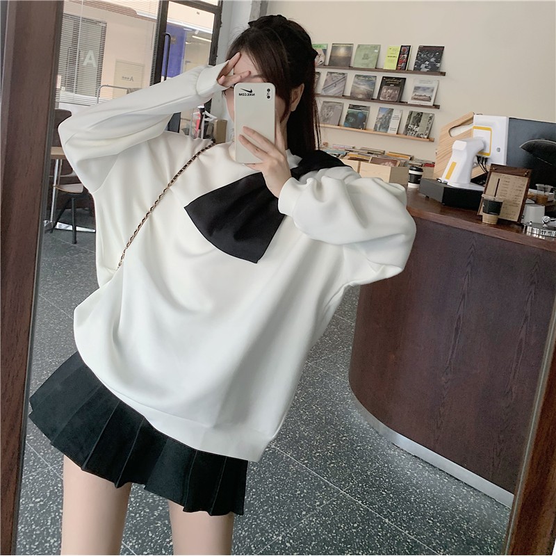 ÁO HOODIE NƠ THU ĐÔNG THỜI TRANG NỮ - EMILYSHOP