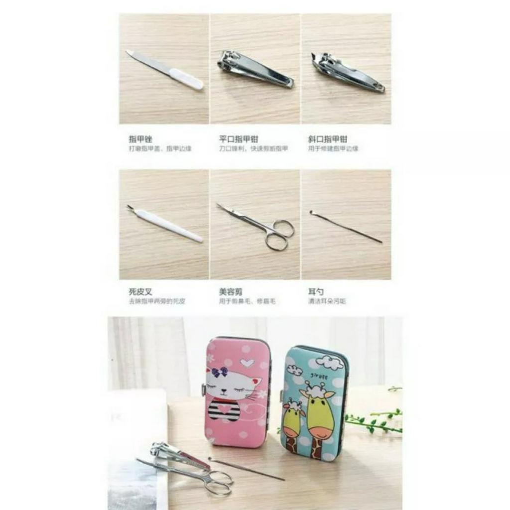 Bộ 7 Dụng Cụ Làm Móng Có Hộp Cute -  Bấm Móng Tay 7 Chi Tiết