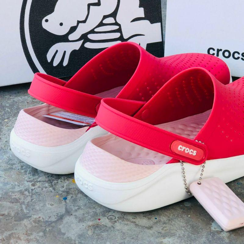 Dép Cross Literide 🎁 FREESHIP + Hàng loại 1 + Hộp 🎁 giày sục sandal Crocs quai ngang bít đầu nam nữ, kèm tag Mac đỏ
