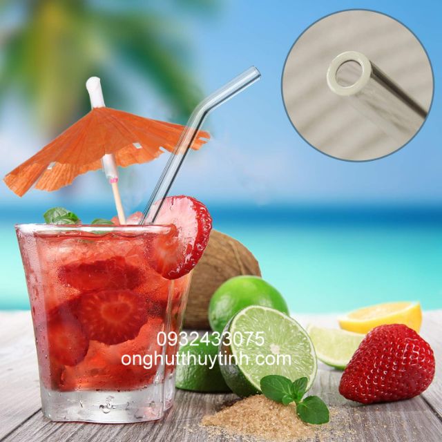 Ống hút thủy tinh đủ màu dài 20cm cong và thẳng | BigBuy360 - bigbuy360.vn