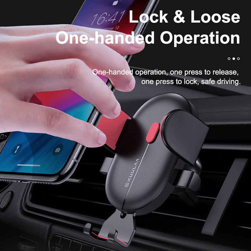 KUULAA Multifunctional Dashboard Air Outlet Suction Cup Gravity Telescopic Car Bracket Automatic Clamping Suitable for Android IPhone