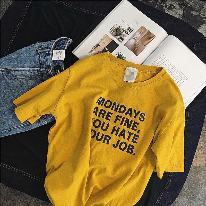 Áo thun UNISEX họa tiết chữ MONDAYS