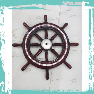 Vô Lăng - Bánh lái Tàu Thủy Bằng Gỗ Đường Kính 60cm cả tay cầm 80cm