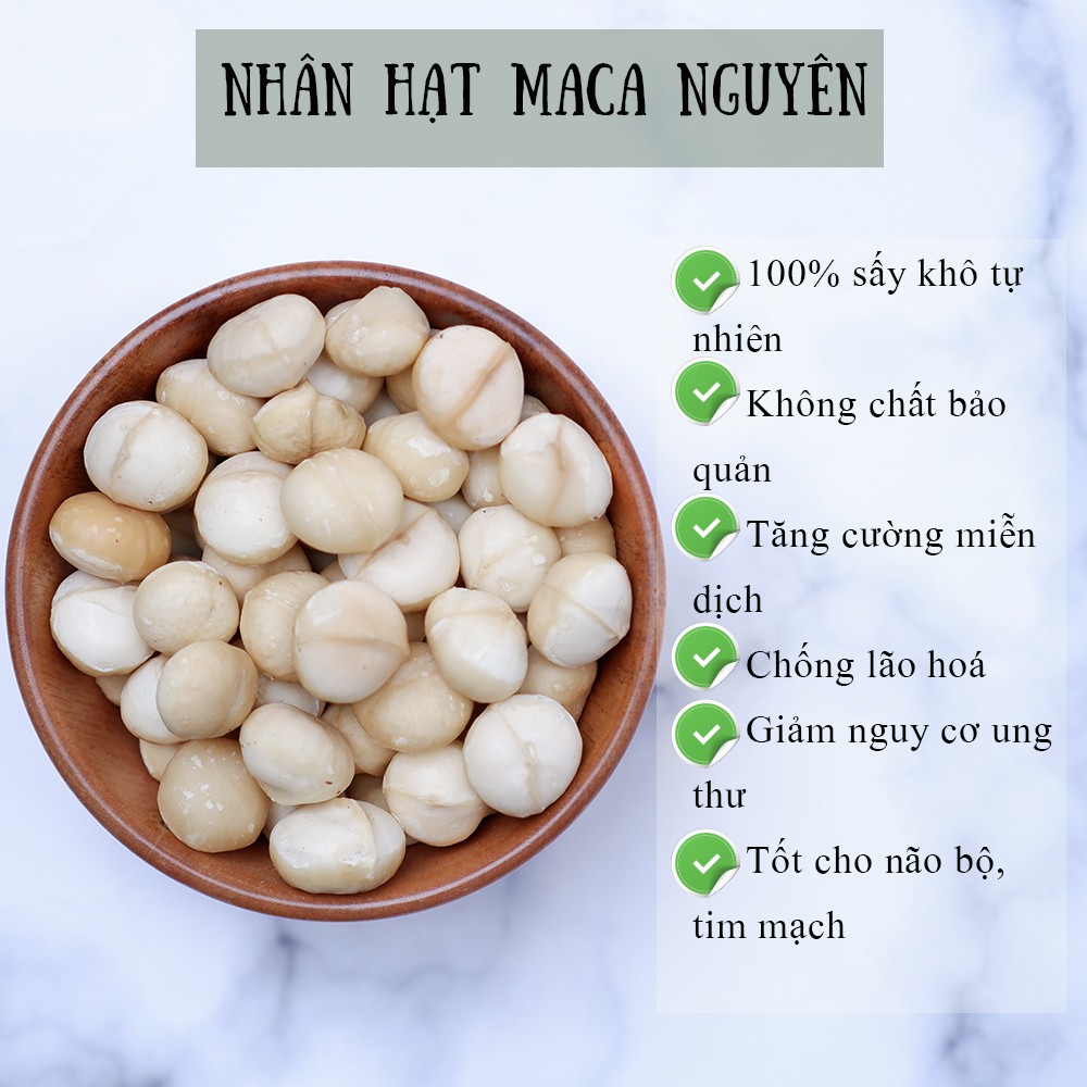 Nhân Hạt Macca Nguyên 100g