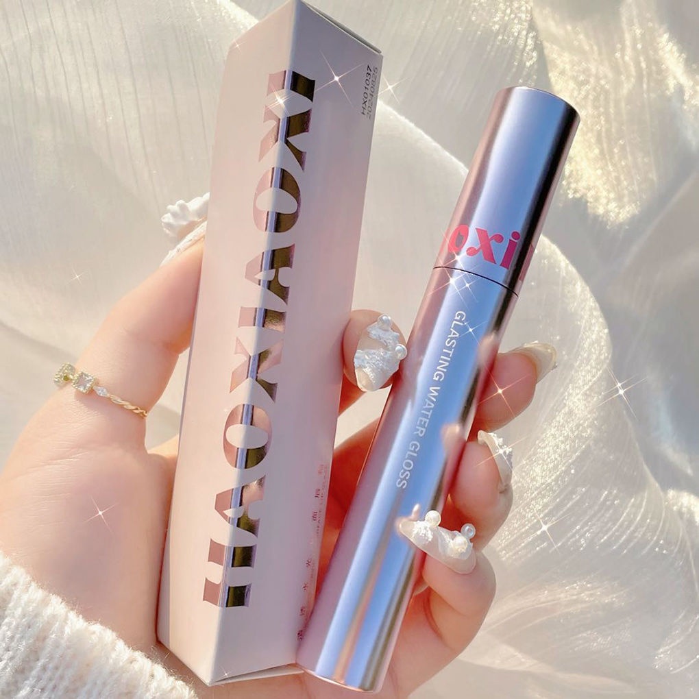 [Hàng mới về] Son kem HAOXIAOXI bóng ánh gương dưỡng ẩm làm đẹp môi dễ thương