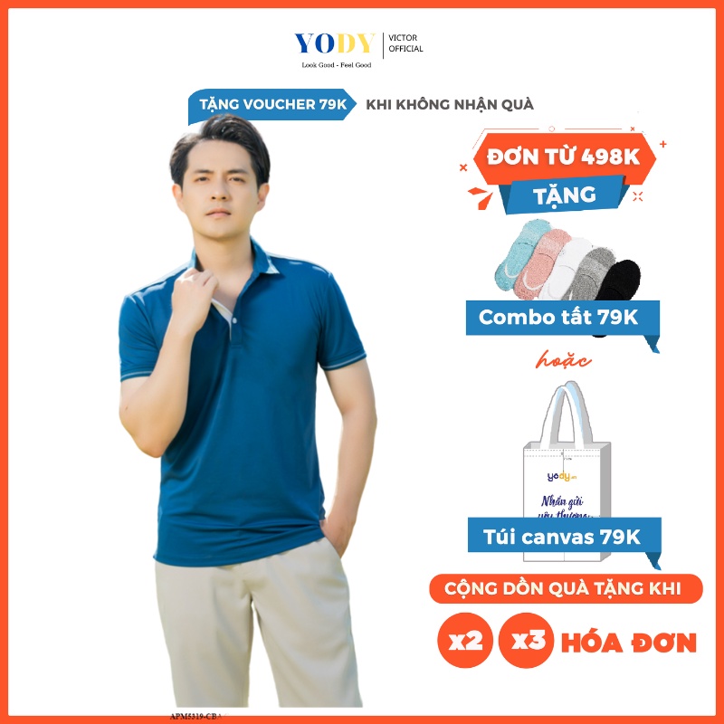 Áo Phông Polo Nam Coolmax Lacoste YODY Bo Kẻ Ngắn Tay Có Cổ, Phần Cổ Và Bo Tay Áo Tỉ Mỉ Mã SP APM3519